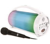 Altavoz inalámbrico con efectos luminosos y doble disco. Microfono con cable extraíble. 30x16x17cm (Lexibook BTP585Z)