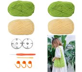 Hand Bag Crochet Kit with yarn DIY Shoulder Bags beginner sunflower checkerboard bag Knitting Crocheting Kits with material