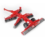Bruder Grada de Discos Kuhn Discover XL para Tractores 160 CV - Modelo Detallado de Juguete - Plegable - Neumáticos de Perfil