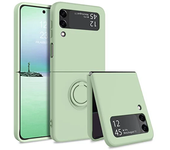 Luxury Ring Stand Magnetic Phone Case for Samsung Galaxy Z Flip 5 4 Flip 3 Bracket Skin Feel Silicone Cover for Samsung Z Flip6