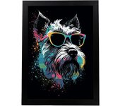 Nacnic Cartel De Camiseta Gráfica Vectorial De Un Schnauzer Con Elvis