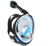 Máscara de buceo para adultos y niños, cara completa, transpirable, snorkel, equipo de natación para miopía, gafas respiradoras secas completas subacuáticas