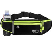 Running belt with phone stand, stable kidney, waterproof, for water bottle, headphones, large