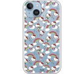 Funda original compatible con Iphone 14 Pluscon diseño de Hello Kitty Arcoiris y Poses