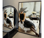 1pc Black And White Luxury Fashion Parisian Woman Money Poster Self-adhesive Art Waterproof Paper Sticker Wall Decor