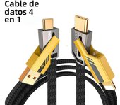 NNBILI 4 in 1 Convertible Fast Data Cable Type-C PD 65W 27W USB C USB A Multiple Charging Cable for MacBook Pro/Samsung/Android
