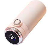 Verde Botella de Agua Aislada de Acero Inoxidable con Pantalla Táctil LCD Inteligente Bornce Cubierta Abierta Taza de Termos de Vacío de Café de Té de Viaje Portátil para Automóvil Antideslizante y Resistente a Caídas
