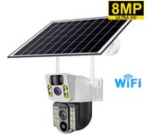 8MP 4K Wireless Solar Camera 4G Sim Outdoor Dual Lens Wifi IP Camera PIR Night Vision V380 Pro CCTV Security Protection Monitor