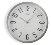 Versa Huntington Reloj de Pared Decorativo, para Salón o Cocina, Medidas (Al x L x An) 30 x 4,3 x 30 cm, 1 pila 1.5 V AA necesaria (no incluida), Color Gris