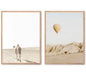Set de 2 cuadros calidad premium con marco de madera - 30x40 cm o 50x70 cm - POSTER LAB