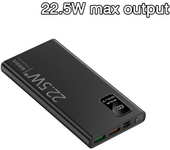 Cargador portátil de 10 000 mAh, 22,5 W, carga rápida, 2 puertos USB 3.0, tipo C, QC PD4, pantalla LED, compatible con iPhone 16/15/14/13/Pro Max y Android.