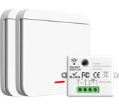 Interruptor inalámbrico, Kit de interruptor, interruptor inalámbrico RF de 433 MHz Y receptor de 2200 W/10 A, 2 interruptores RF Y 1 receptor, interruptor inalámbrico inteligente de comparación.