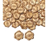 25pcs Initial Alphabet Adhesive Wax Seal Stickers, Letter (A B D F G H J K L M N P R U V ) Wax Seal Stamp Stickers Envelope Seal