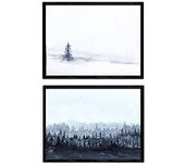 Nacnic Set De Dos Láminas Paisaje Nordico, Nieve, Hielo. Láminas Estilo Nórdico Para Enmarcar
