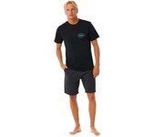 Camiseta de Manga Corta Rip Curl Stapler para hombre en color negro