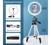 26cm Photo Ringlight LED Selfie Ring Light Phone Lamp Photography Lighting with Tripod Stand Holder, Optional Remote Control