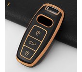TPU Car Key Case Cover Shell Fob For Audi 4K A8 E-tron Q5 Q7 Q8 C8 D5 SQ8 R8 A1 A3 A4 A6 A7 Fob Protector Holder Key Chain