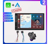 2 din 7 inch IPS Car Radio Multimedia CarPlay Android Auto 2din Autoradio Car Stereo Universal   Head Unit Rear View AHD Camera
