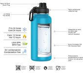 Botella Termo de Maple Inoxidable 1 Litro Deportiva (10 Colores) - Botella de Agua Térmica Reutilizable | Sin BPA | Keeps 24H Frio / 12H Caliente | Termo y Hermética - Doble Pantalla a Prueba de Fugas (YD550 YD1000 999 1199)