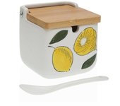 Azucarero Versa Cerámica Bambú Porcelana Dolomita 8 x 8 x 8 cm Limón