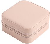 Mini Jewelry Organizer Display Travel Jewelry Zipper Case Boxes Earrings Necklace Ring Portable Jewelry Box Flip Top Storage