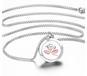 Flower of Life Stainless Steel Aromatherapy Necklace Diffuser Pendant Perfume Lockets Essential Oil Jewelry Titanium Steel Chain