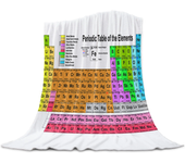 Periodic Table Of Elements Chemistry Flannel Blanket for Bed Sofa Portable Soft Fleece Throw Funny Plush Bedspreads