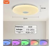 Smart Ceiling Lamp RGB 36W Square LED With Speaker Remote Control TUYA Bluetooth WIFI Decoration for Home Bedroom Living Room
