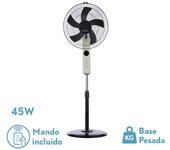 FABRILAMP Ventilador de Pie Circus Beis/Negro 3 Velocidades 45W Remoto Temporizador