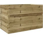 vidaXL Jardinera madera maciza de pino 110x60x68,5 cm Color Pino natural,  Blanco,  Marrón cera y mas
