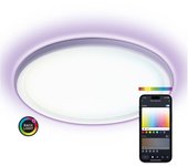Plafón SmartLED Ksix Duo, RGB+CCT, Diámetro 42 cm, 2.450 lm, 24 W, App Tuya Smart, Asistentes de voz, Blanco