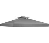 Funda de repuesto para toldo de cenador de doble parte superior - Poliéster impermeable 300D (gris)