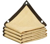 Beige Shade Mesh Wrap-around Perforated Shade Fabric Thickened Heat Insulating Mesh Summer Outdoor Sun Shade Sail