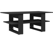 vidaXL Mesa de centro madera de ingeniería 102x55x42 cm Blanco, Negro, Roble Sonoma Mesita de Salón o Comedor o Auxiliar Mesa de Café Meuble Salón