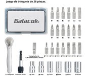 28 in 1 Mini Ratchet Screwdriver Set 1/4 Inch Socket Wrench 72-Tooth Offset Ratchet Wrench Magnetic Phillips Torx Driver Bits