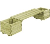 vidaXL Banco de jardín con jardineras de madera de pino impregnada