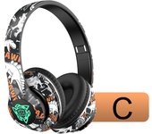 LED Graffiti Foldable Wireless Bluetooth Headphones Noise Canceling Super Bass Headsets Gamer Earphones Support TF With HD Mic
