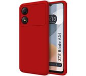 Tumundosmartphone Funda Silicona Líquida Ultra Suave para Zte Blade A34 4G color Roja