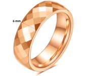 Fashion Tungsten Steel 4MM/6MM Ring for Women Cut Polygonal Diamond Couple Rings Wedding Party Jewelry and Accessories Wholesale