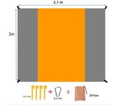 2x2.1m Portable Waterproof Sand Free Pocket Beach Blanket Large Lightweight Foldable Camping Picnic Mat for 4-6 Adults Outdoor