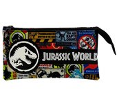 Jurassic World Estuche Triple Azul con Cremallera - Organización Eficiente