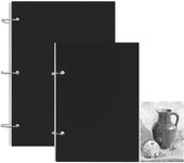 Paquete de 2 cuadernos de bocetos A4 A5, 70 hojas, 140 páginas, encuadernación con tapa de papel kraft, para dibujar y hacer bocetos