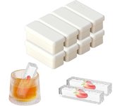 Paquete de 2 cubiteras para hielo Silicona con Tapa para Congelador, Moldes Apilables hielera para Whisky Cócteles Moldes Rectangulares Silicona para Sopa Hornear reutilizables(Blanco)