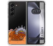Funda Silicona Transparente para Samsung Galaxy Z Fold 5 5G diseño Bufalo Dibujos