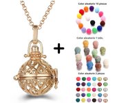 Mexico Style Tree Of Life Angel Necklace 16MM Music Ball Vintage Pregnancy Necklace Aroma Essential Oil Diffuser Locket Pendant