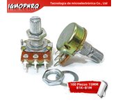 100pcs WH148  Potentiometer 3PIN 15mm Shaft With Nuts And Washers WH148 B1K B2K B5K B10K B20K B50K B100K B250K B500K B1M