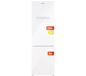 Frigorífico Combi EVVO F55W Glass, 226 l + 96 l, Total No Frost,cristal blanco