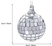 10pcs Christmas Mini Mirror Disco Ball Stage Light Reflective Rotating Bright Silver Glass Ball Wedding Party Cake Home Decor