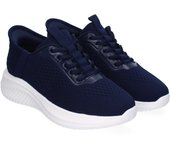 Davinia Shoes Zapatillas Deportivas Elegantes Planas para Mujer con Adornos Perforados, y Cierre de Cordones, Perfectas para el Dia a Dia. Shoes&Blues.es HT20-39-Azul