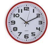 Versa Bradford Reloj de Pared Decorativo, para Salón o Cocina, Medidas (Al x L x An) 30 x 4,3 x 30 cm, 1 pila 1.5 V AA necesaria (no incluida), Color Rojo
